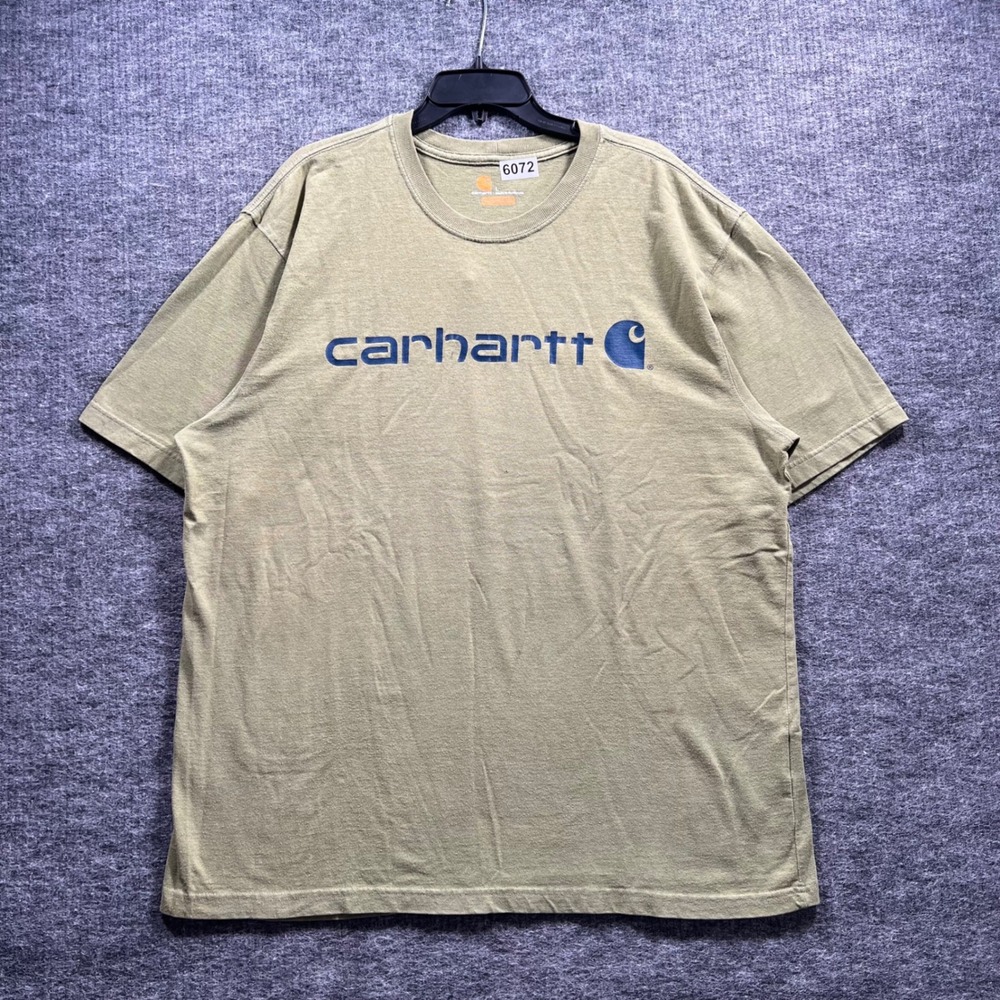 Carhartt Mens Large Original Fit Graphic Logo T-Shirt Olive Green Short Sleeve